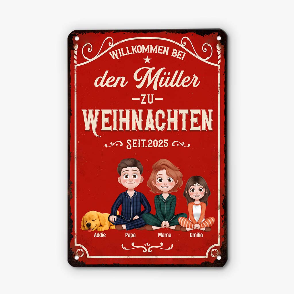 6654EGE1 willkommen bei uns zum weihnachtsfest turschild familie personalisiert_ hund und katze 6654E8ZMI