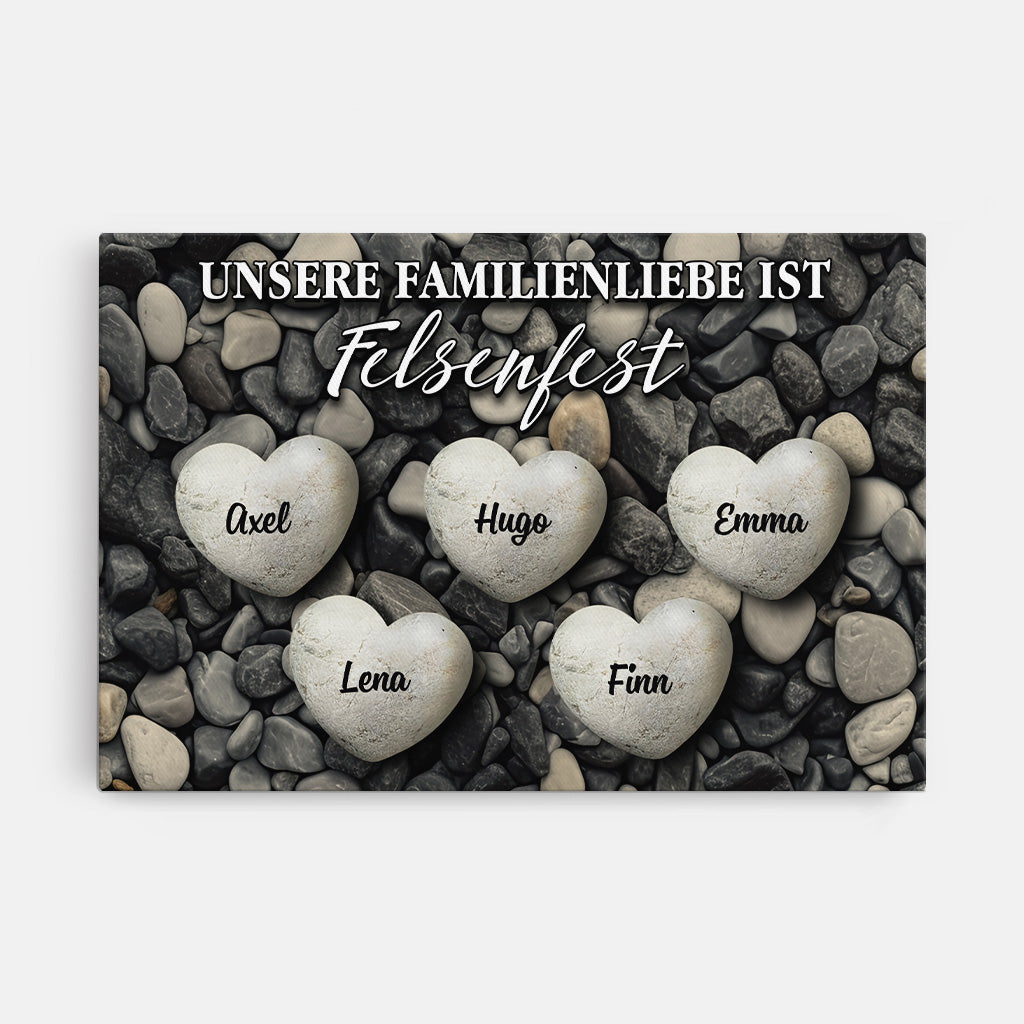 6661CGE1 unsere familienliebe ist felsenfest personalisierte leinwand familie_ 6661C8LAI_1