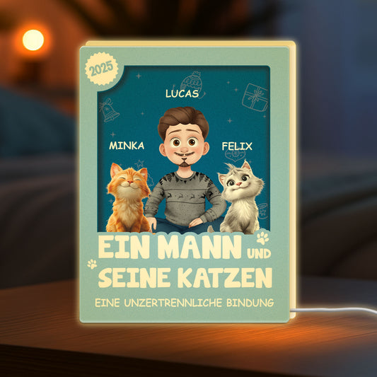 6669LGE1 3d druck effekt besondere verbindung spruche personalisierte lightbox katze zu weihnachten 6669lcv5c