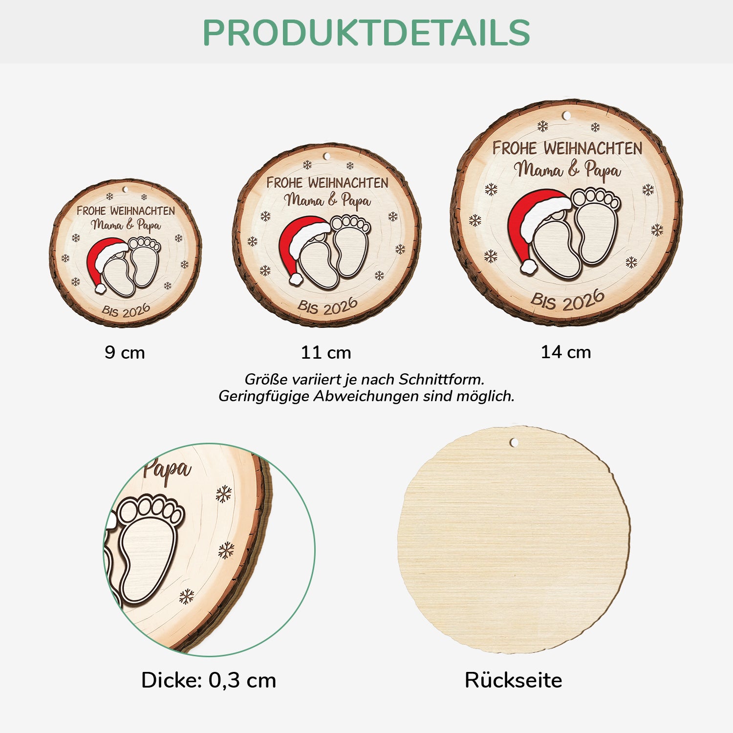 6671OGE3 frohe weihnachten personalisierte 1 schicht holz ornamente mit foto fur werdende mama papa 6671OKPCA