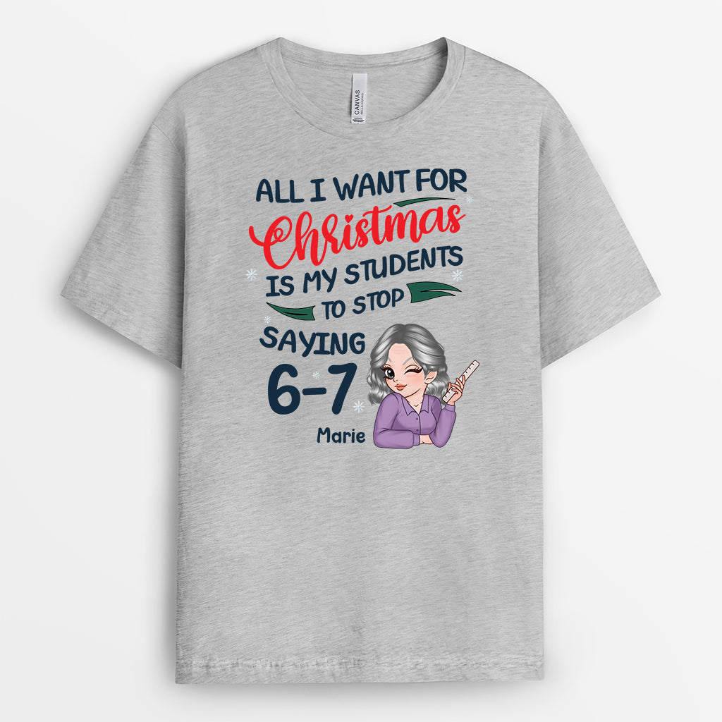 6672AGE2 alles was ich mir zu weihnachten wunsche lustiges lehrerin t shirt personalisiert 6672ATVNT