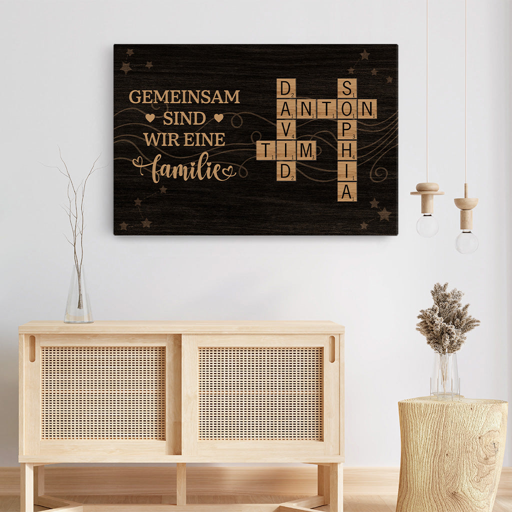 6685CGE3 gemeinsam sind wir eine familie personalisiert_e kreuzwortratsel leinwand 6685C8VMI