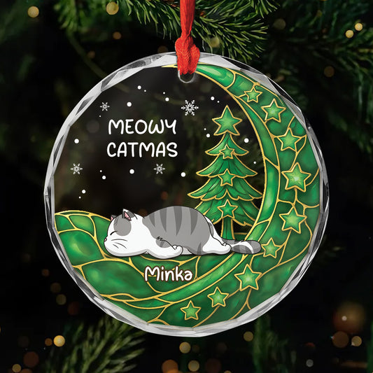 6688OGE1 meowy catmas glas weihnachtsschmuck_ personalisiert katze 6688OK6ND