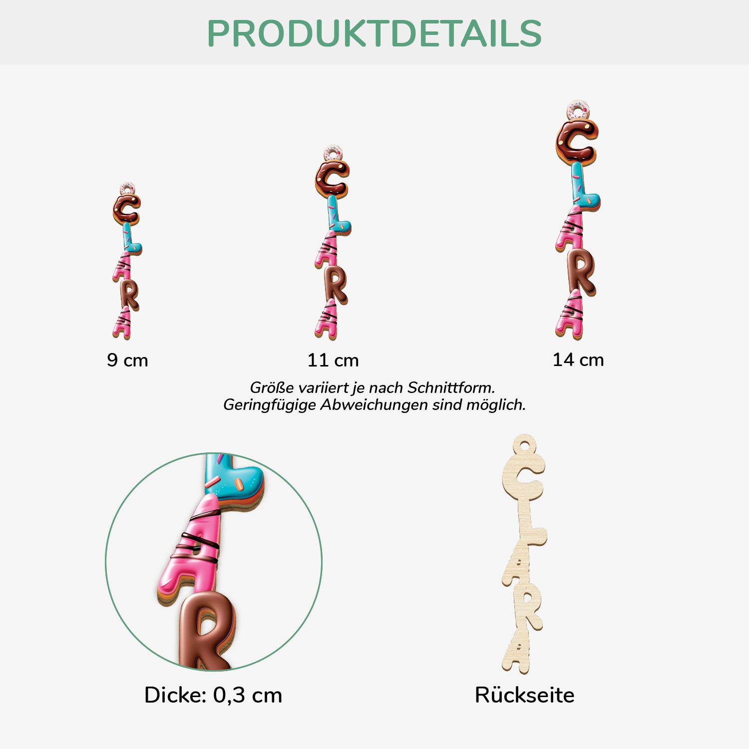 6689OGE3 3d druck effekt alphabet donut personalisierte 1 schicht holz ornamente weihnachten 6689o8vza