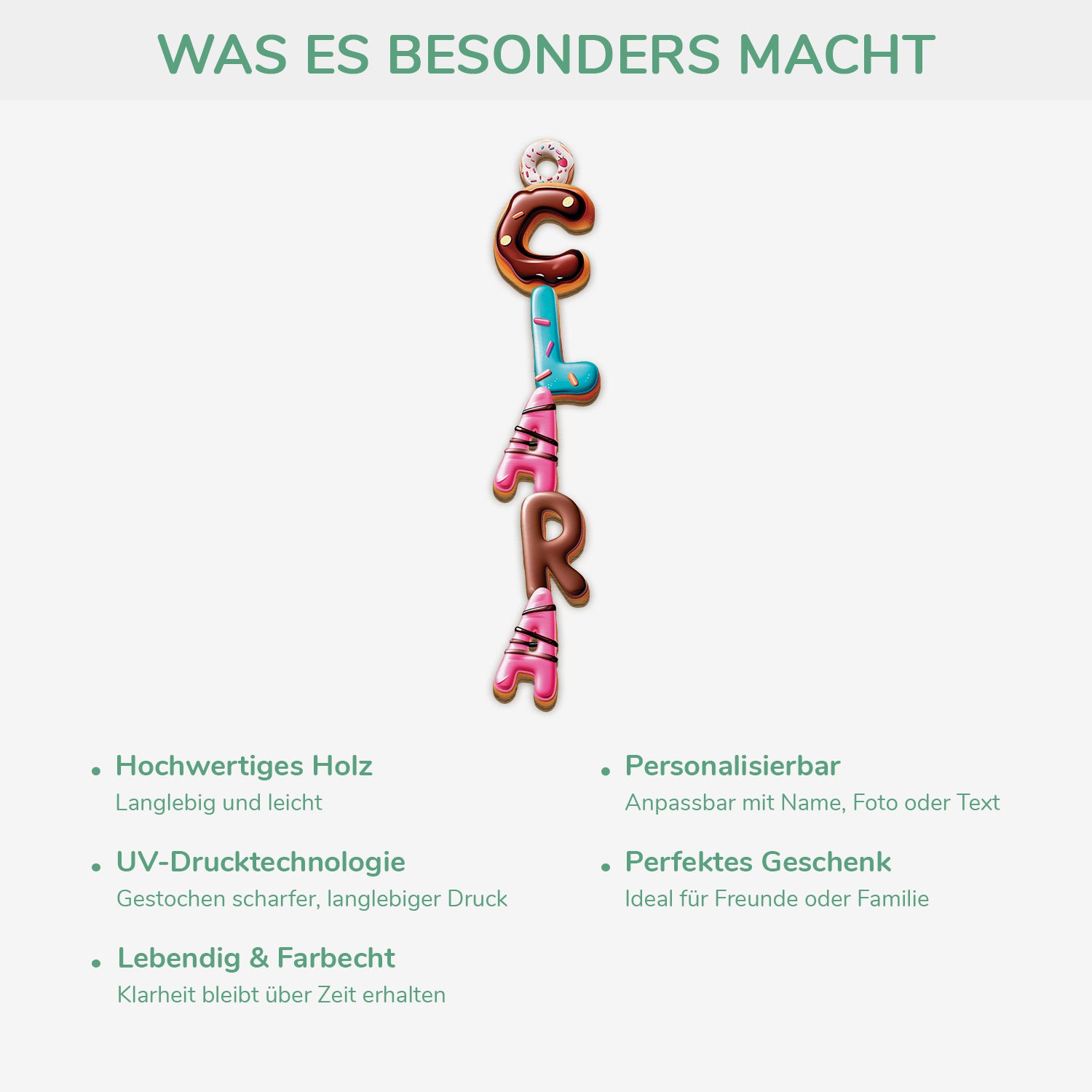 6689OGE4 3d druck effekt alphabet donut personalisierte 1 schicht holz ornamente weihnachten 6689o8vza