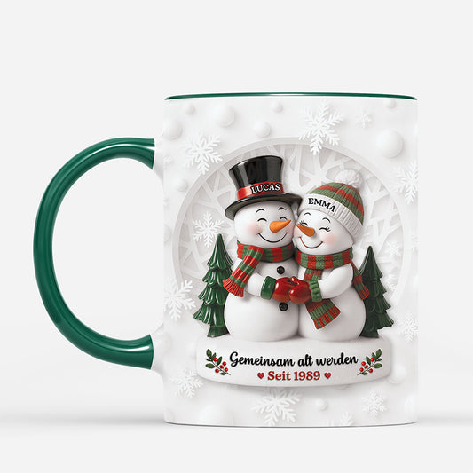6697MGE2 3d druck effekt gemeinsam alt werden seit schneemann paar tassen personalisiert_ 6697MKTTG