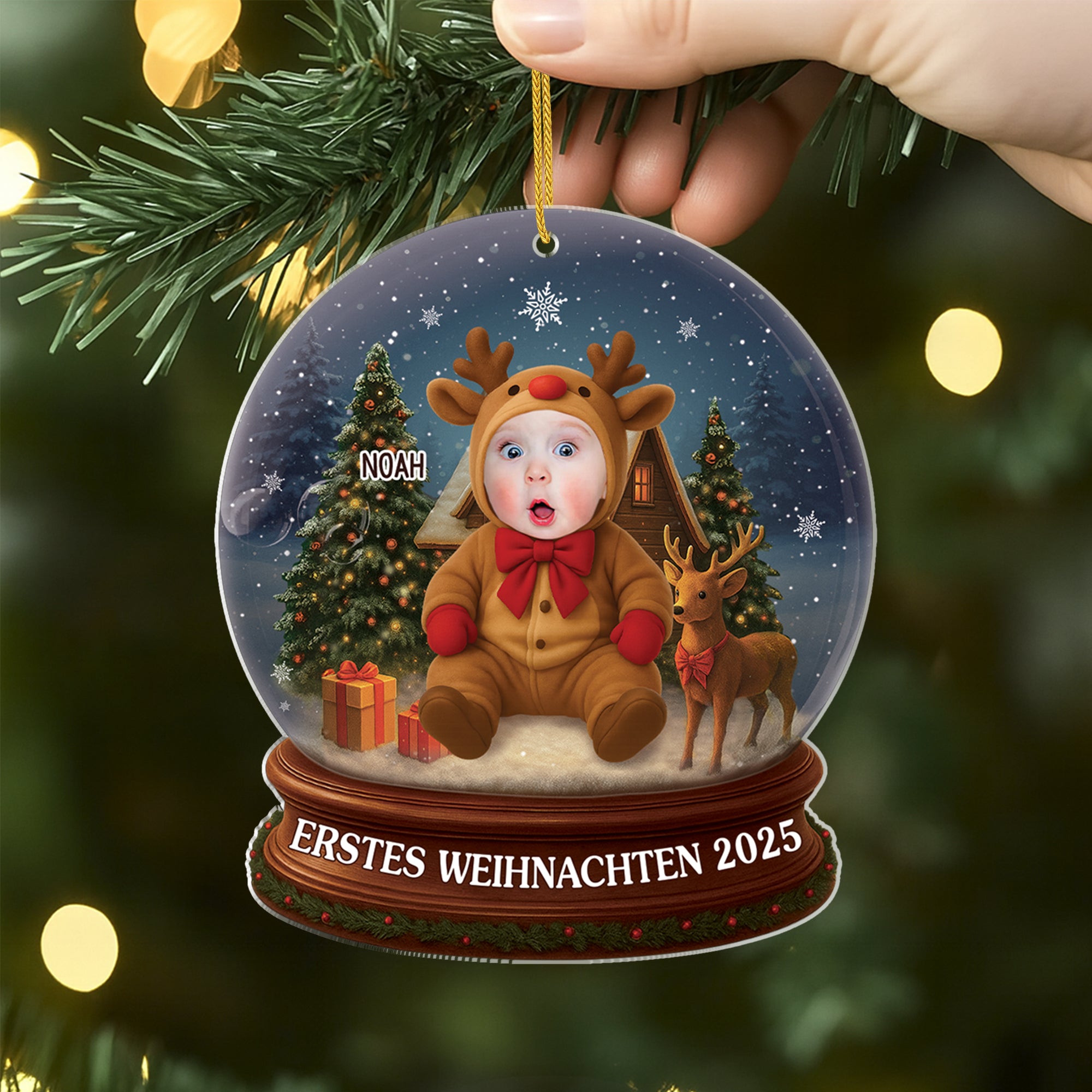 6703OGE2 3d druck effekt erstes weihnachten acryl weihnachtsschmuck_ personalisiert kinder mit gesicht 6703OTQ5K