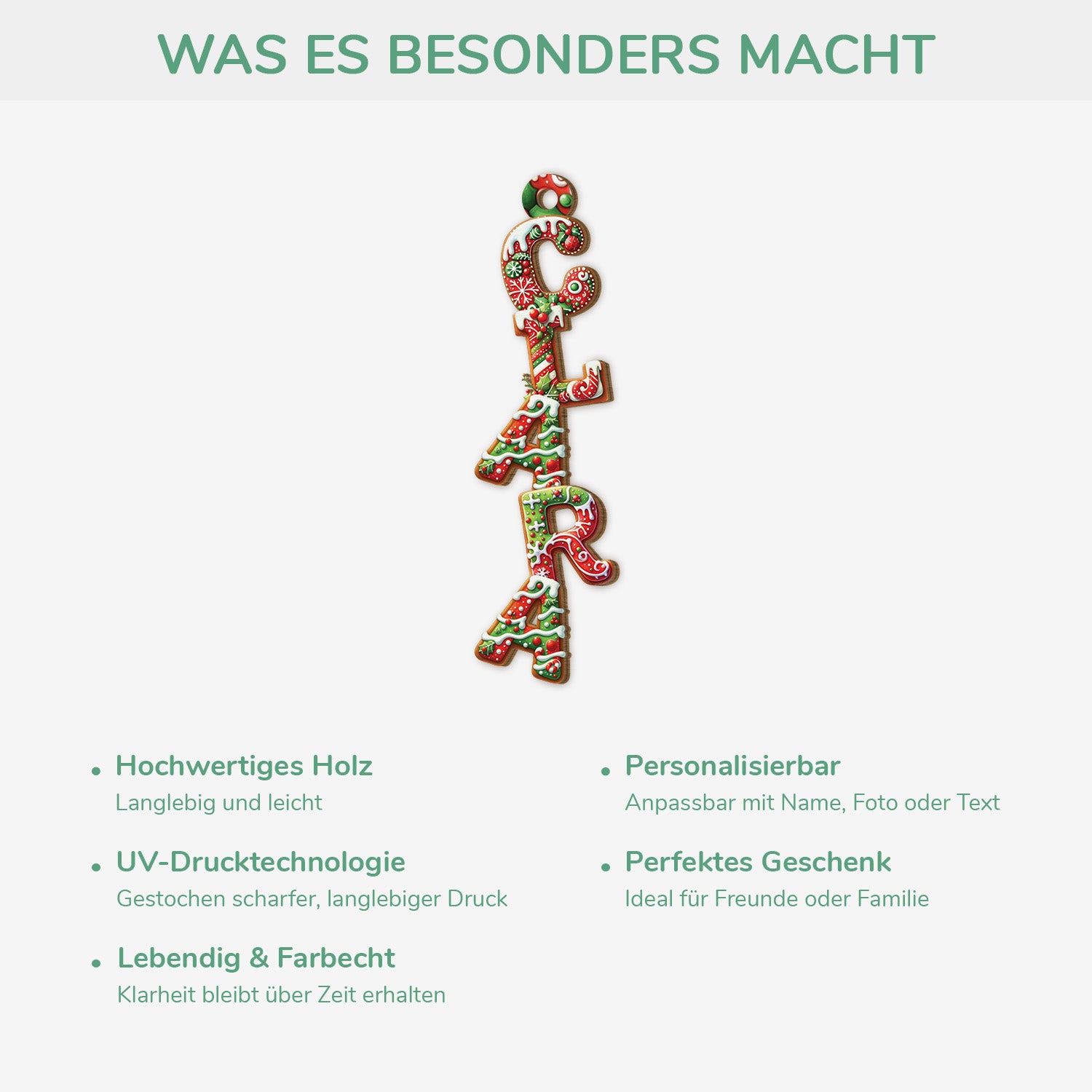 6708OGE4 3d druck effekt lebkuchenbuchstaben personalisierte 1 schicht holz ornamente weihnachten 6708O8L5A