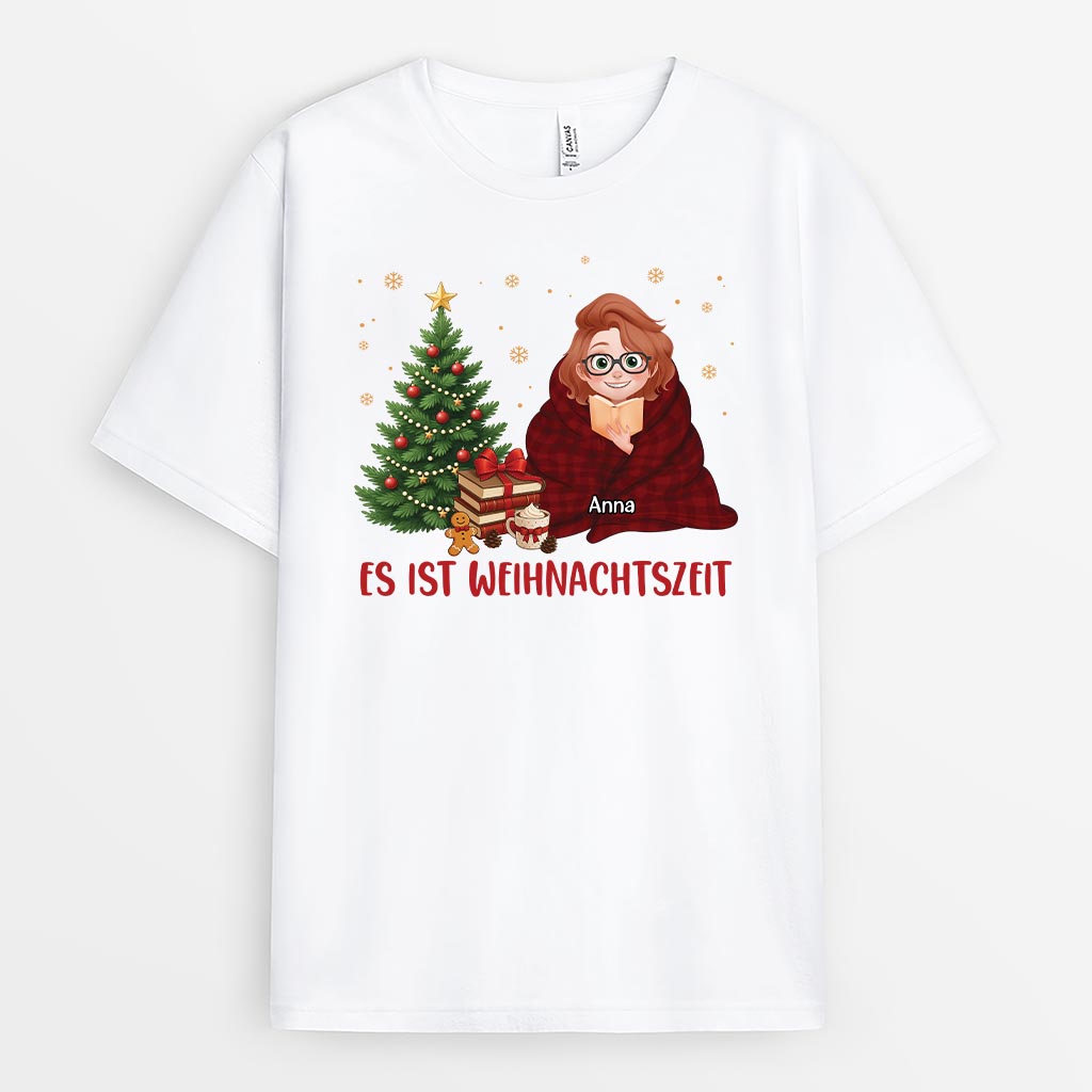 6711AGE1 es ist weihnachtszeit weihnachts t shirt personalisiert_ damen manner 6711A3TWA