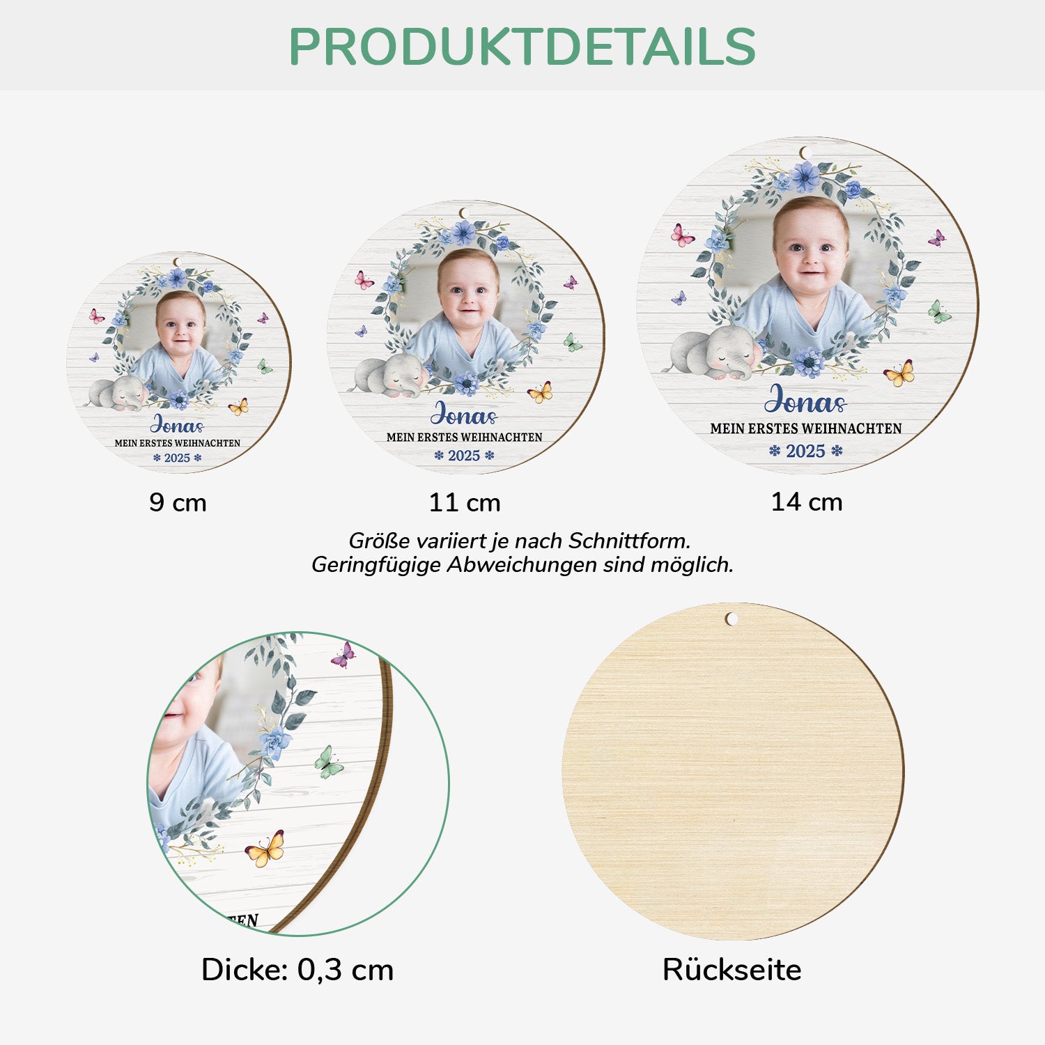 6714OGE3 mein erstes weihnachten personalisierte 1 schicht holz ornamente zur geburt eines kindes 6714O8PTK