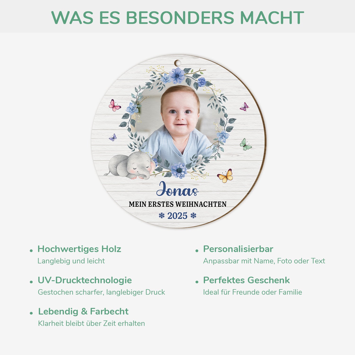 6714OGE4 mein erstes weihnachten personalisierte 1 schicht holz ornamente zur geburt eines kindes 6714O8PTK