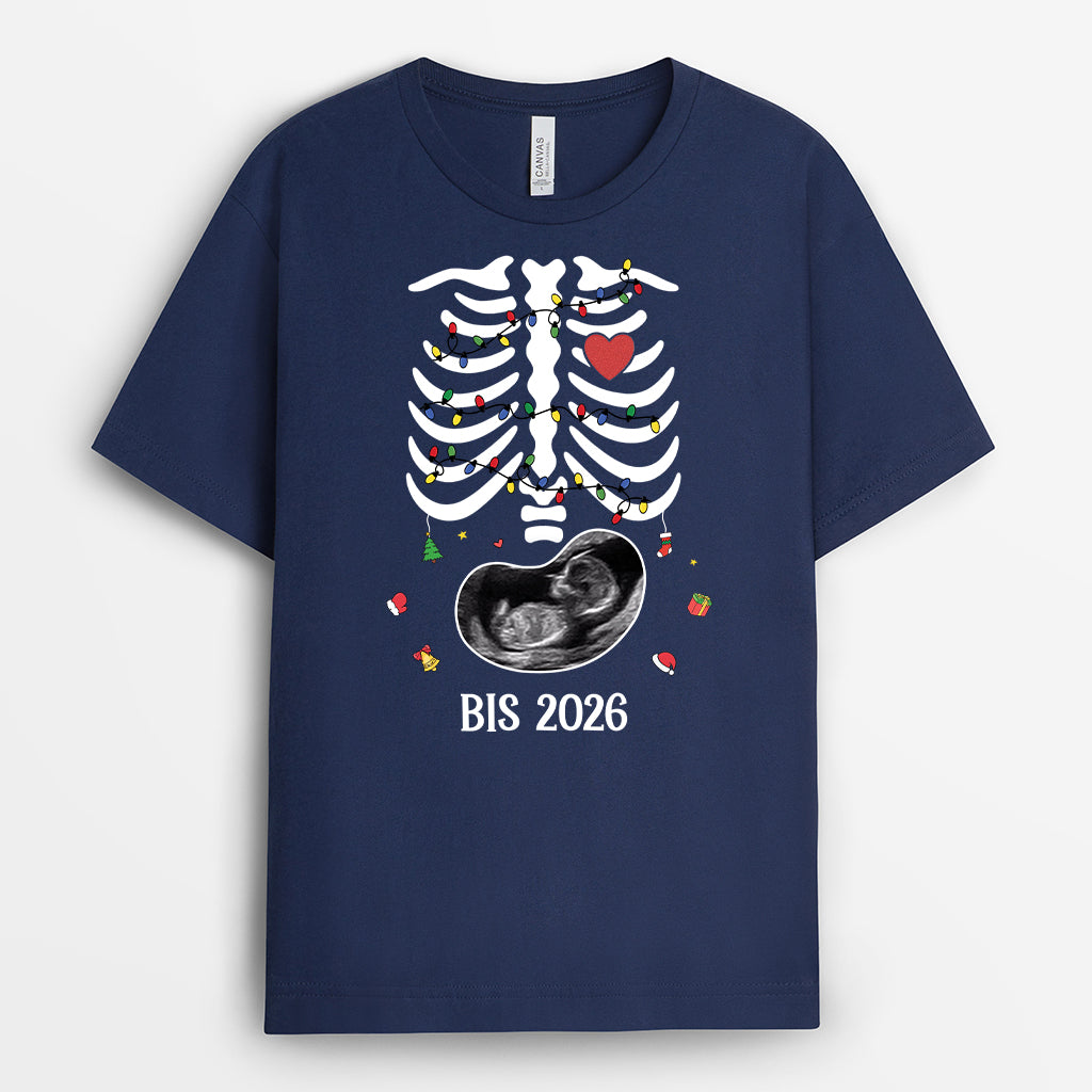 6719AGE2 bis 2026 weihnachts t shirt personalisiert_ ultraschall foto_ werdende mama 6719AKPZA
