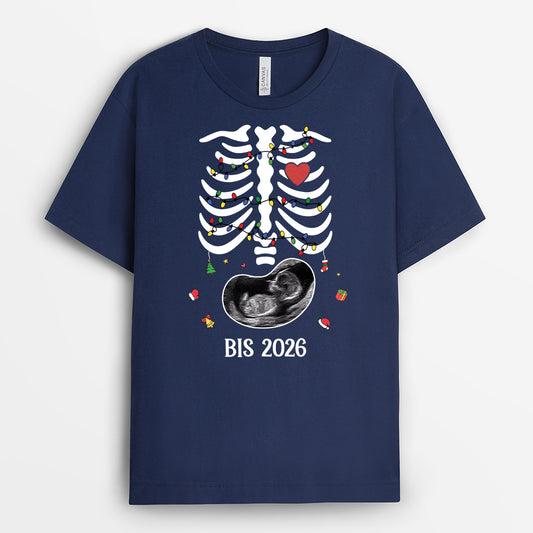 6719AGE2 bis 2026 weihnachts t shirt personalisiert_ ultraschall foto_ werdende mama 6719AKPZA