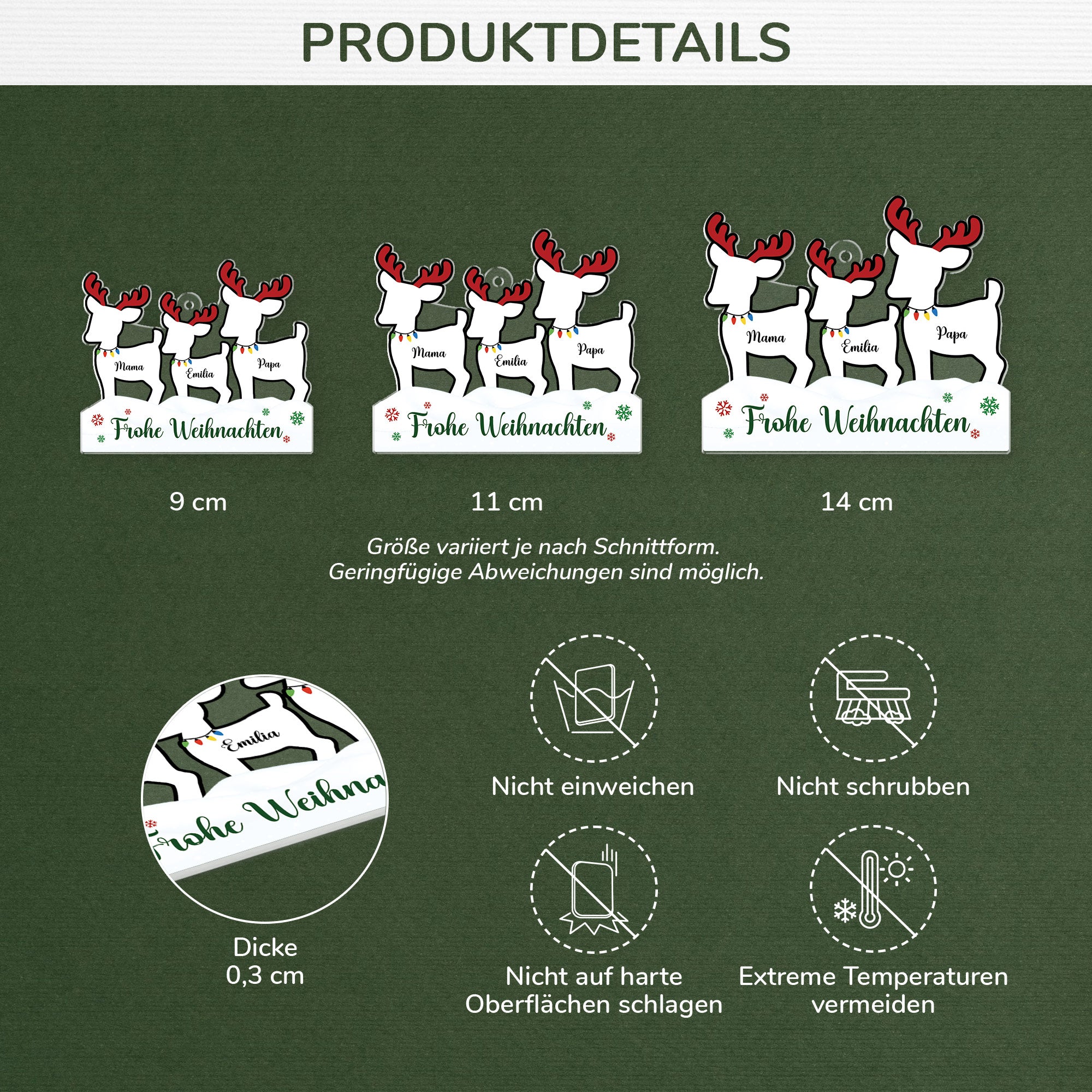 6723OGE3 frohe weihnachten acryl weihnachtsschmuck personalisiert familie rentier 6723OTZAI