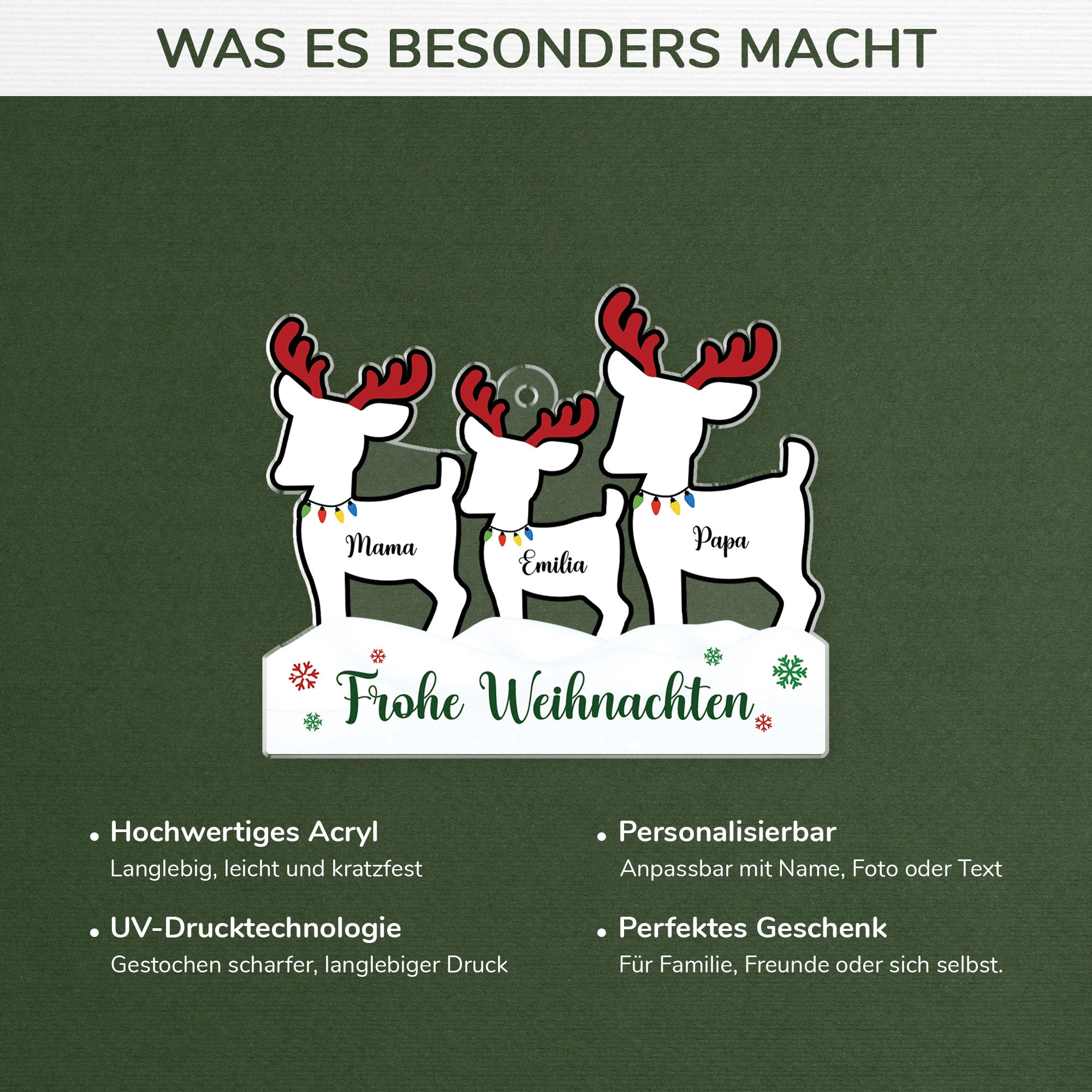 6723OGE4 frohe weihnachten acryl weihnachtsschmuck personalisiert familie rentier 6723OTZAI