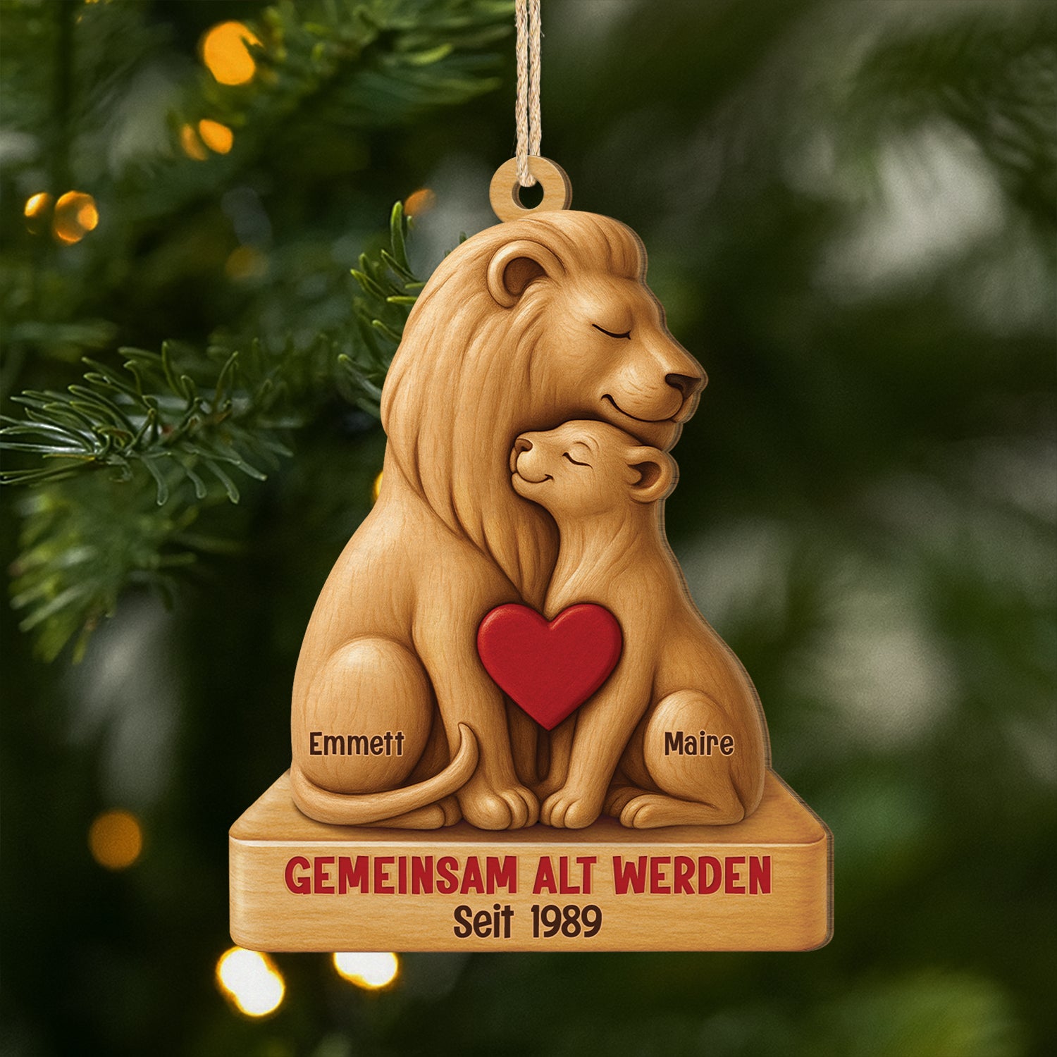6726OGE1 3d druck effekt gemeinsam alt werden seit personalisierte 1 schicht holz ornamente weihnachten paar lowe 6726O3TMG