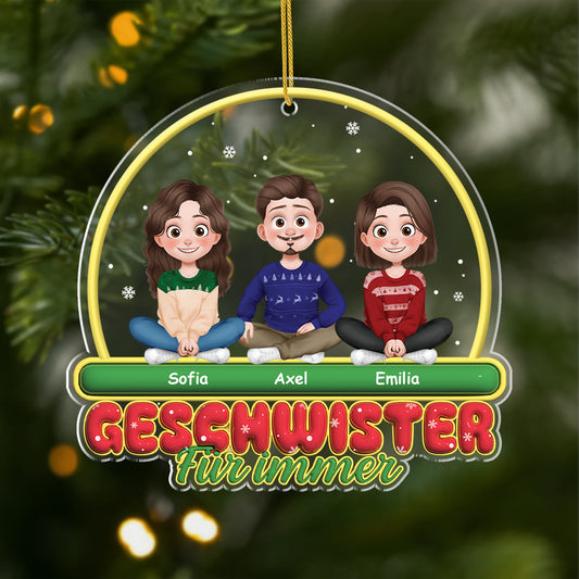 6729OGE1 3d druck effekt geschwister fur immer acryl weihnachtsschmuck personalisiert schwester bruder 6729O8LAE_1