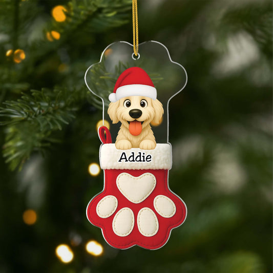 6731OGE1 3d druck effekt hund pfote acryl weihnachtsschmuck personalisiert foto 6731OTZAC