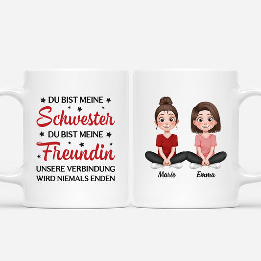 6741MGE1 unsere verbindung wird niemals enden personalisierte tasse schwester bruder 6741M6LNA_1