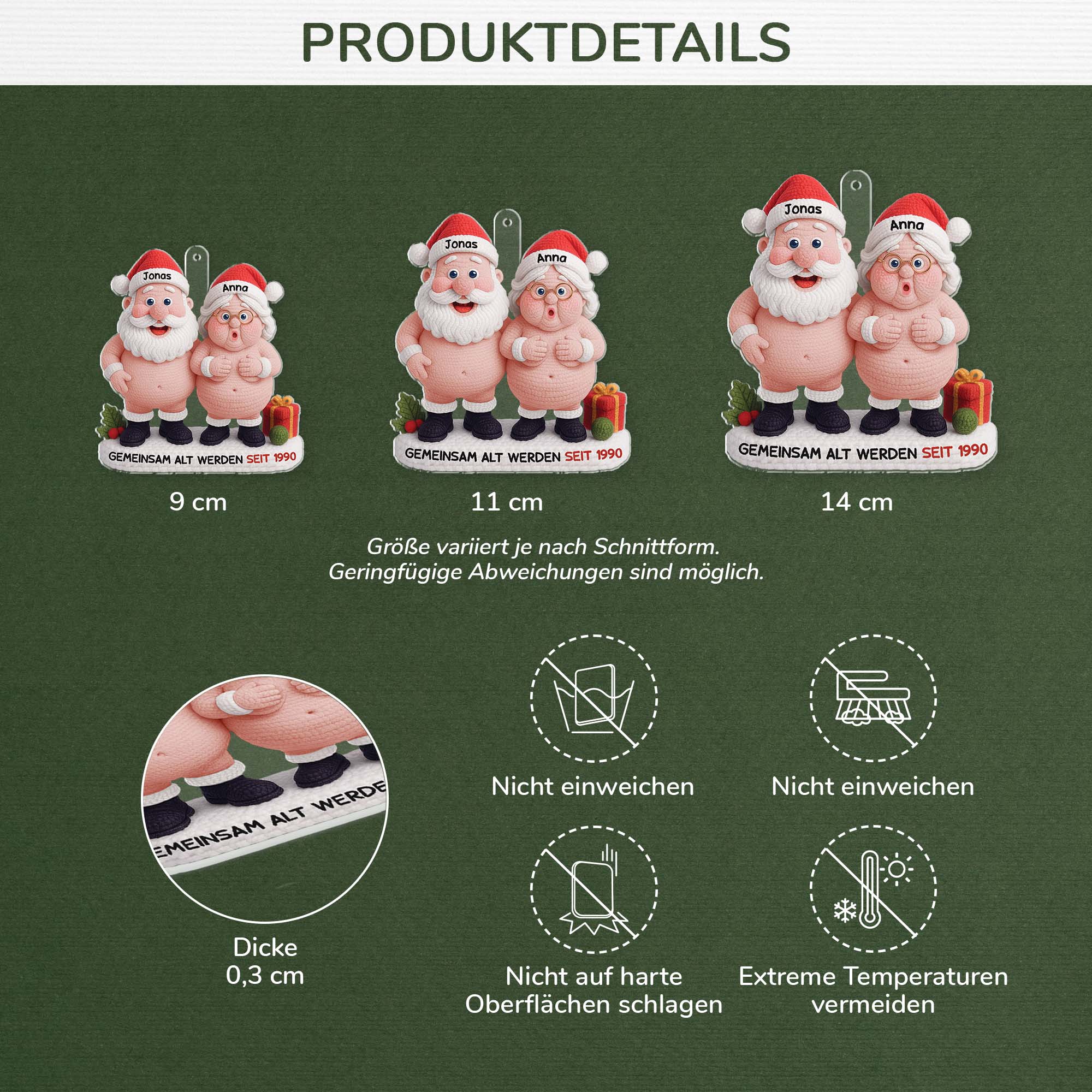 6747OGE3 3d druck effekt gemeinsam alt werden seit lustiger acryl weihnachtsschmuck personalisiert paar wolle 6747O6Z5G