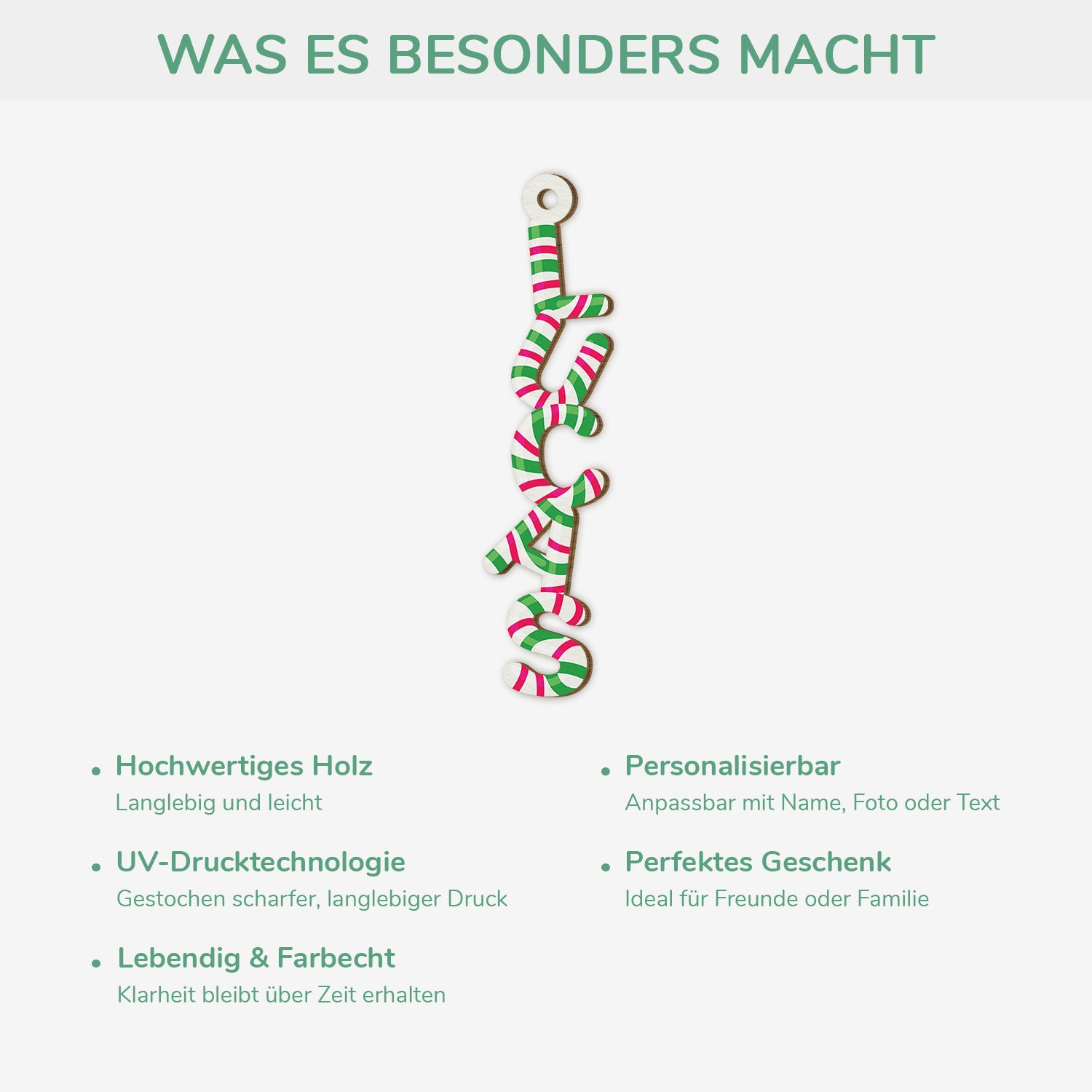 6750OGE4 3d druck effekt zuckerspazierstock buchstabe personalisierte 1 schicht holz ornamente weihnachten 6750OKM5B