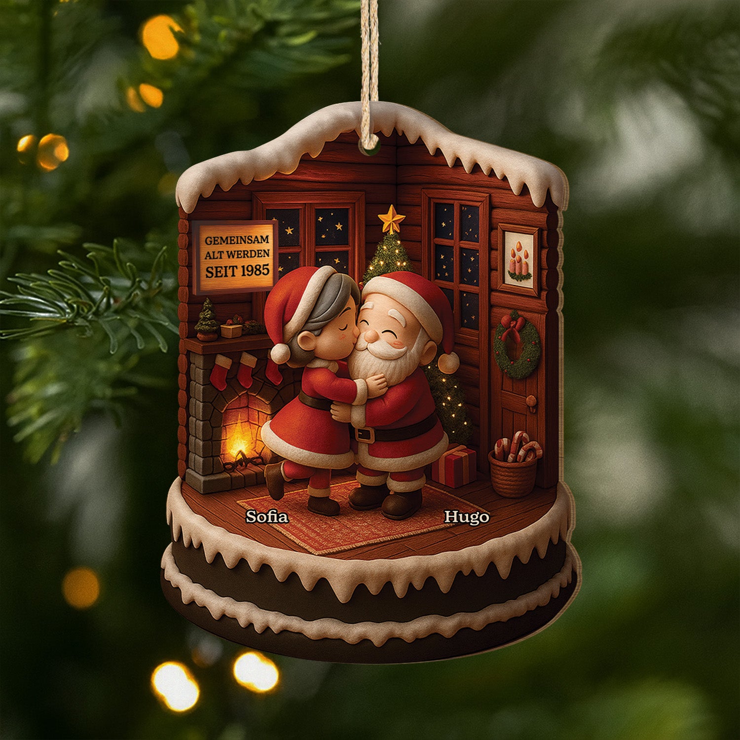 6751OGE1 3d druck effekt gemeinsam alt werden seit personalisierte 1 schicht holz ornamente weihnachten paar kuss 6751OTTMG