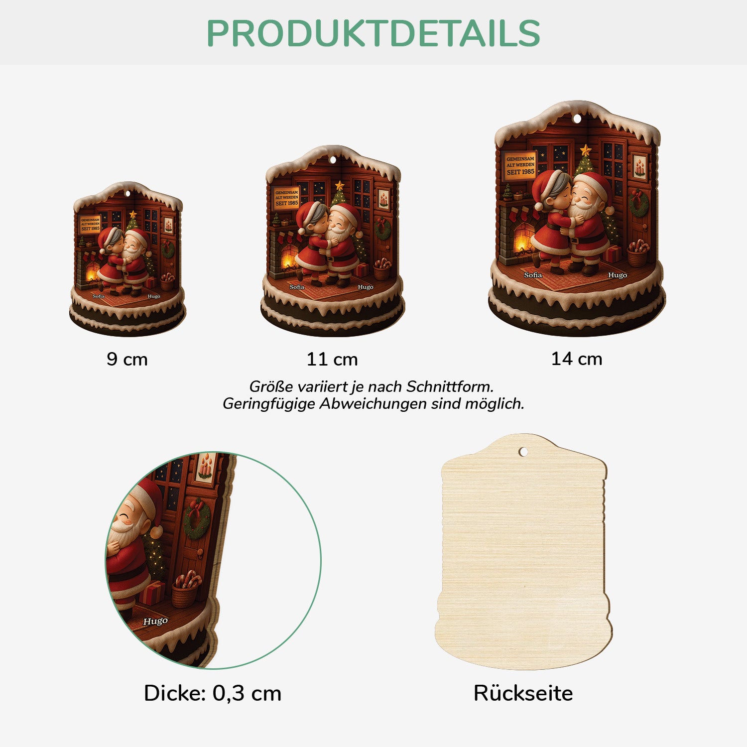 6751OGE3 3d druck effekt gemeinsam alt werden seit personalisierte 1 schicht holz ornamente weihnachten paar kuss 6751OTTMG