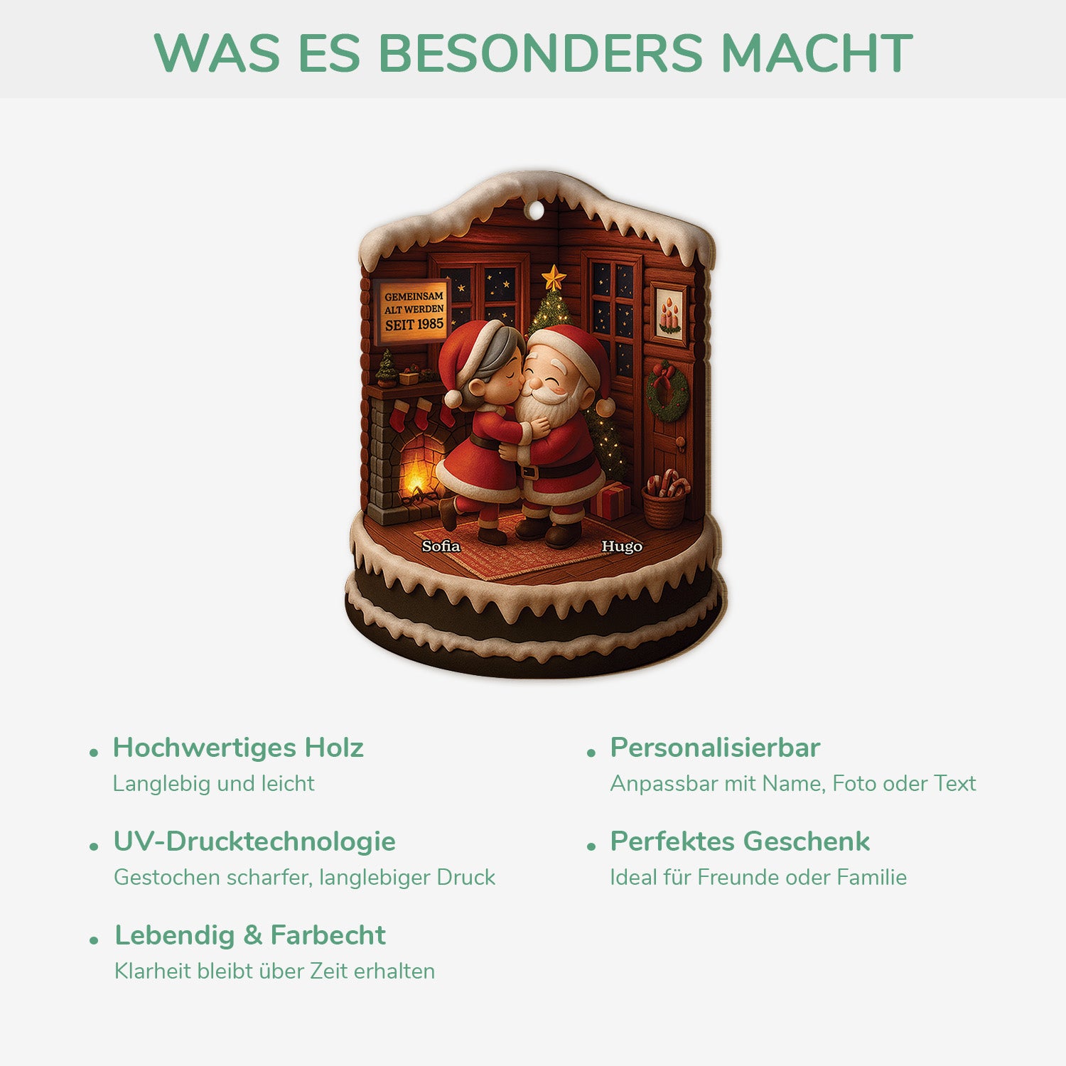 6751OGE4 3d druck effekt gemeinsam alt werden seit personalisierte 1 schicht holz ornamente weihnachten paar kuss 6751OTTMG