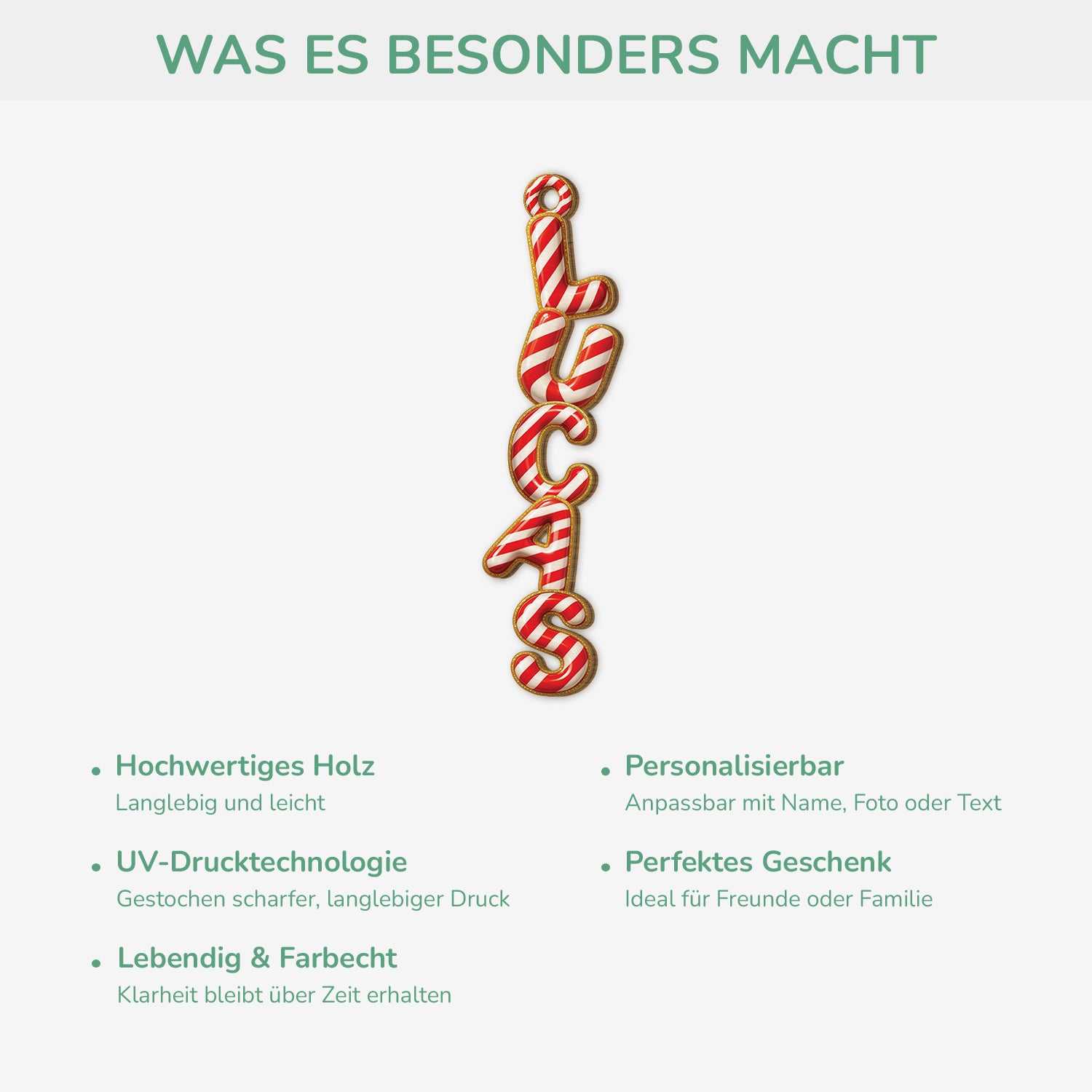 6754OGE4 3d druck effekt buchstaben zuckerspazierstock personalisierte 1 schicht holz ornamente weihnachten 6754OTXNB