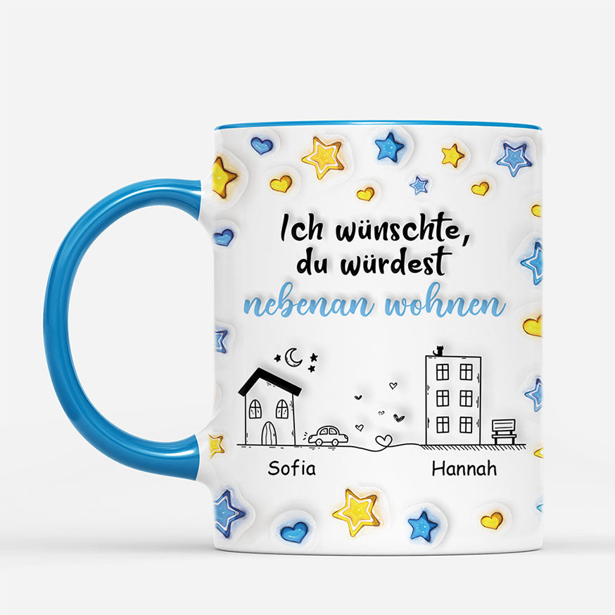 6755MGE2 3d druck effekt ich wunschte du wurdest nebenan wohnen beste freunde tasse personalisert herzen sterne 6755MKV5F