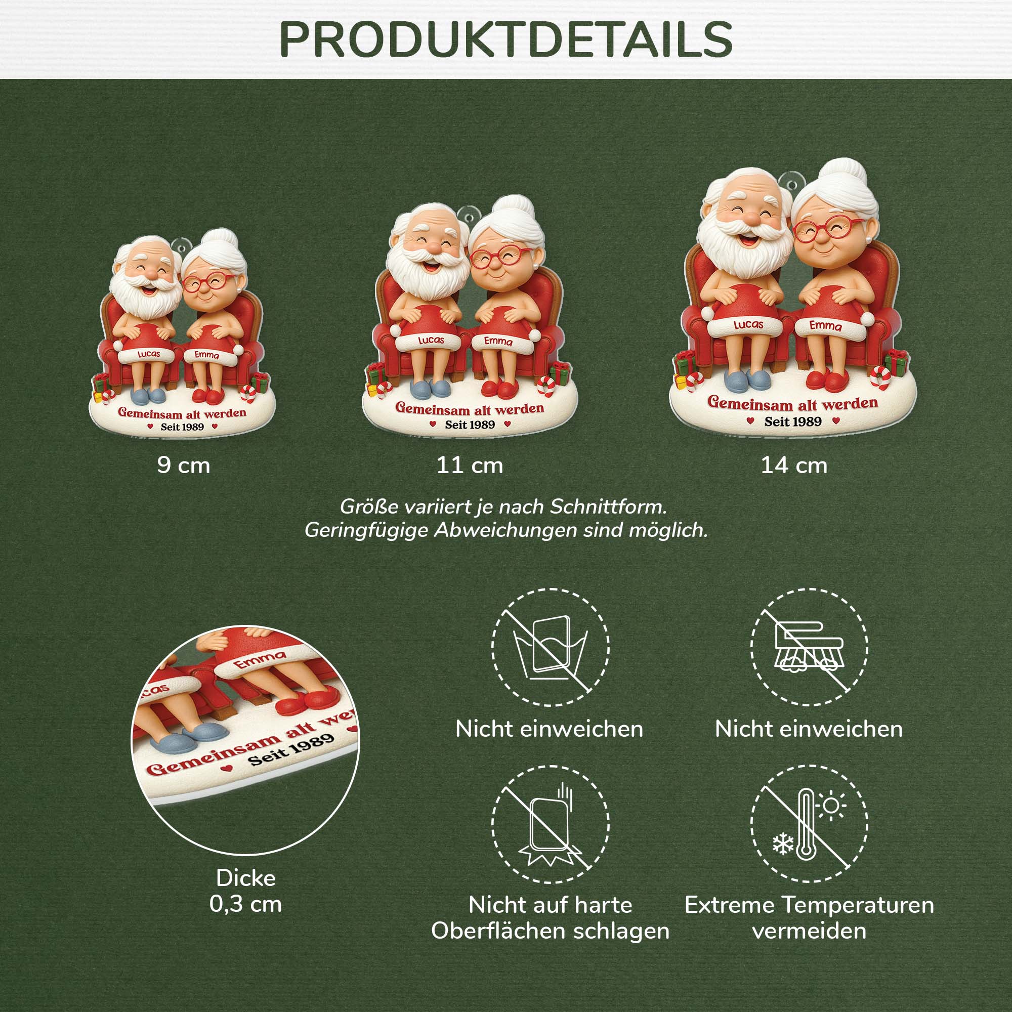 6757OGE3 3d druck effekt gemeinsam alt werden seit lustiger acryl weihnachtsschmuck personalisiert paar 6757O3MTG