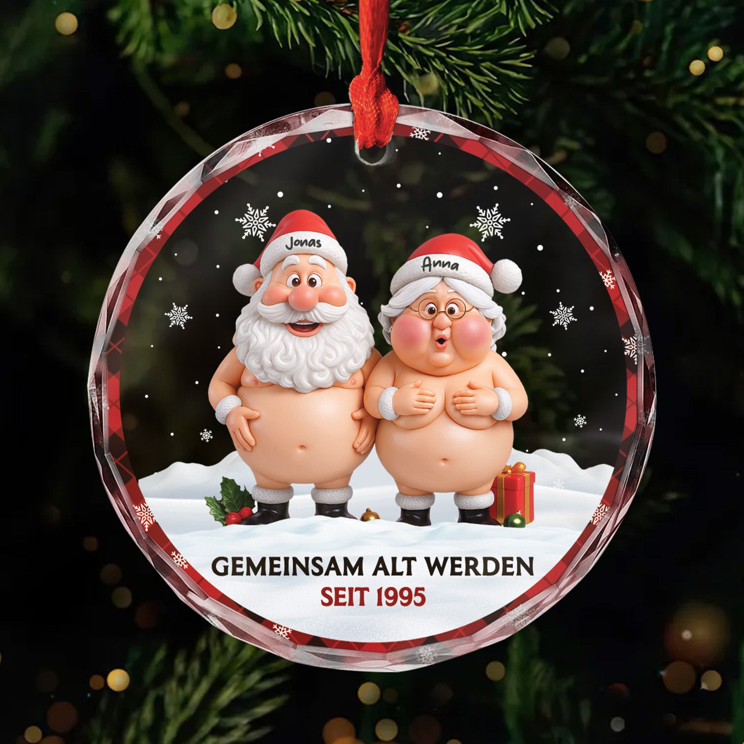 6763OGE1 3d druck effekt gemeinsam alt werden seit lustiger glas weihnachtsschmuck personalisiert paar 6763O8L5G