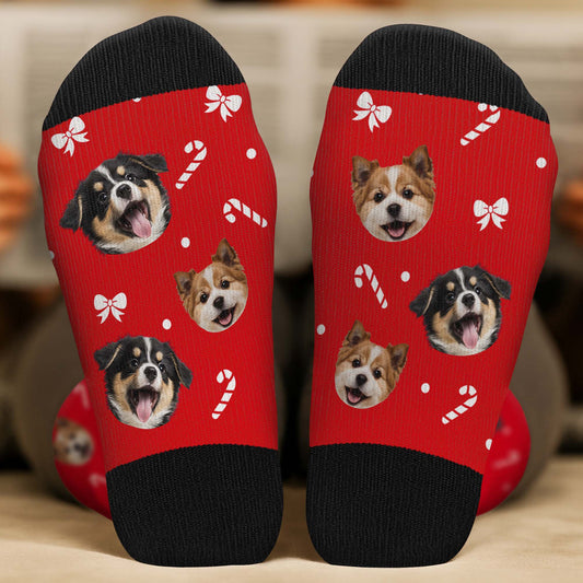 6768JGE2 hund mit foto zuckerspazierstock personalisierte weihnachtssocken_ 6768JKXZC