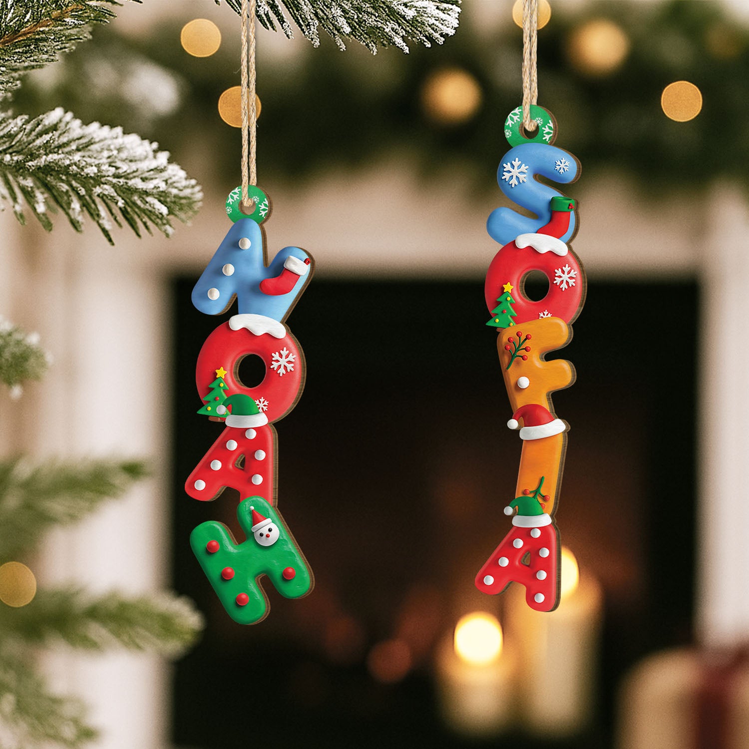 6772OGE2 3d druck effekt buchstaben personalisierte 1 schicht holz ornamente weihnachten 6772O6V5A