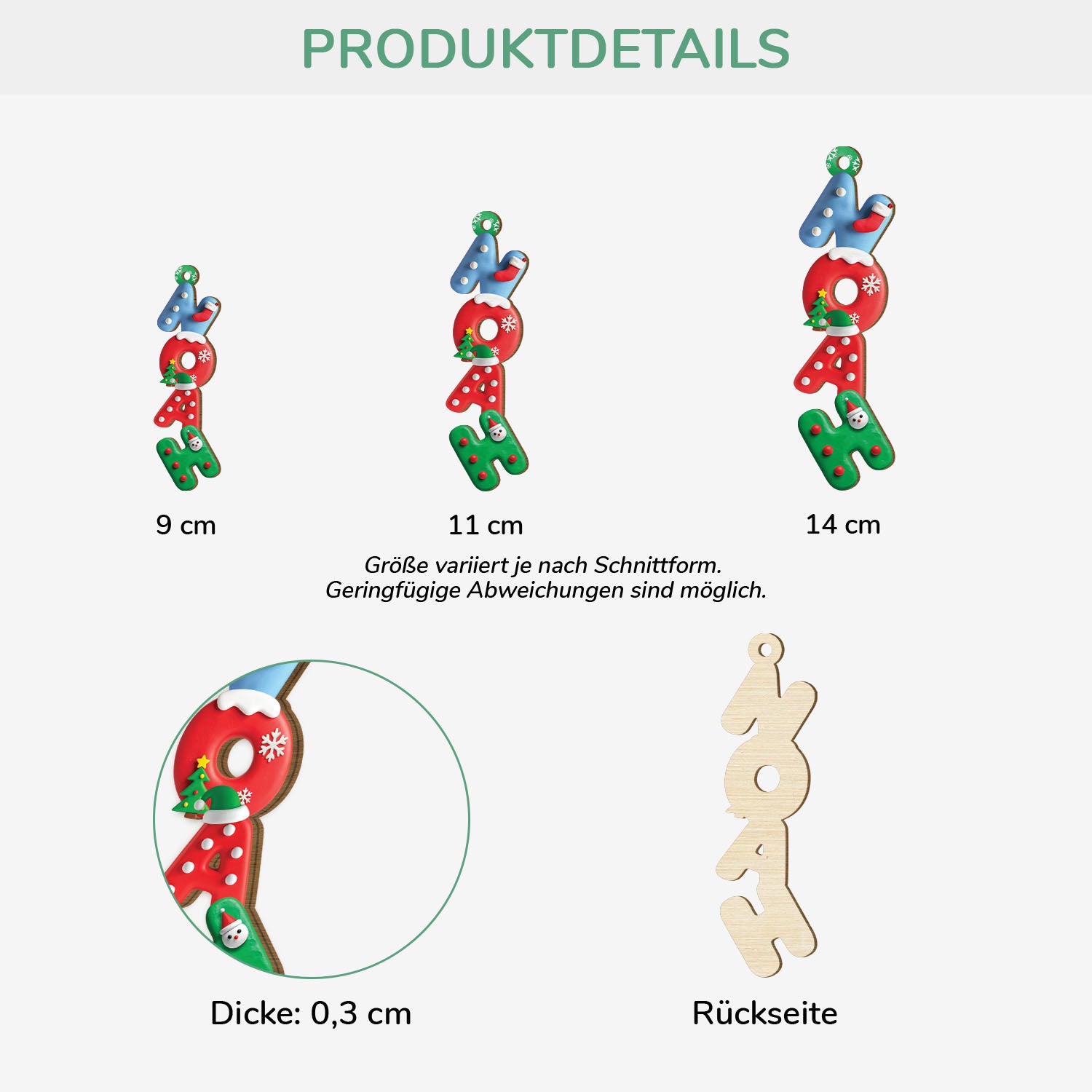 6772OGE3 3d druck effekt buchstaben personalisierte 1 schicht holz ornamente weihnachten 6772O6V5A