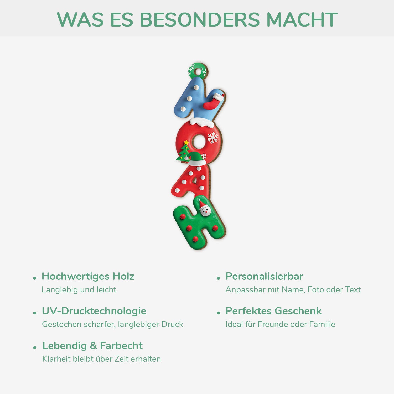 6772OGE4 3d druck effekt buchstaben personalisierte 1 schicht holz ornamente weihnachten 6772O6V5A