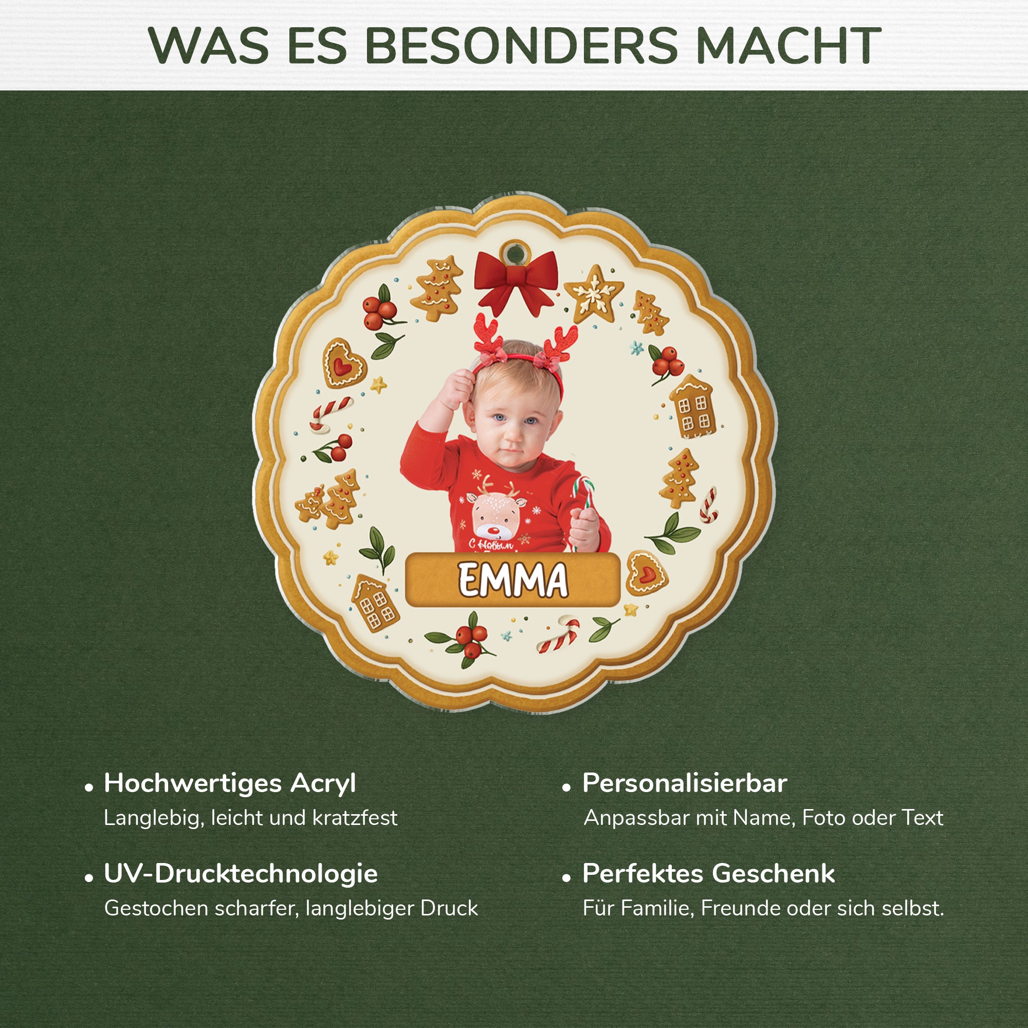 6778OGE4 3d druck effekt lebkuchen bild des kindes acryl weihnachtsschmuck personalisiert_ foto 6778O3VCK