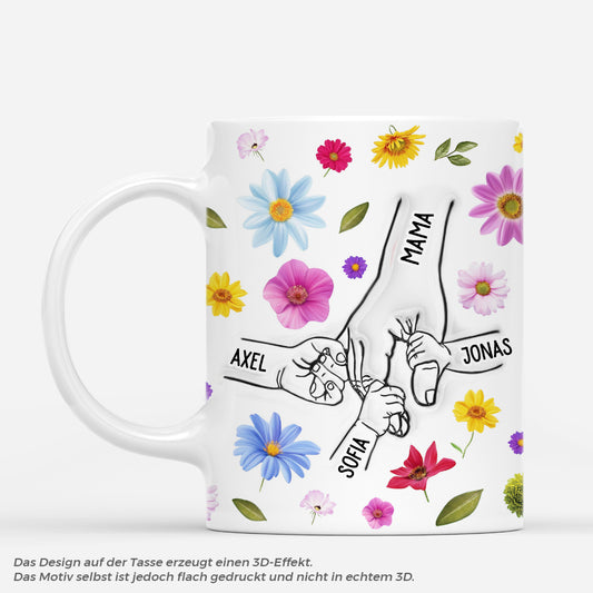 6779MGE1 3d druck effekt mama und kinder hand by hand blumen oma mama tasse personalisieren 6779M3LAA_1