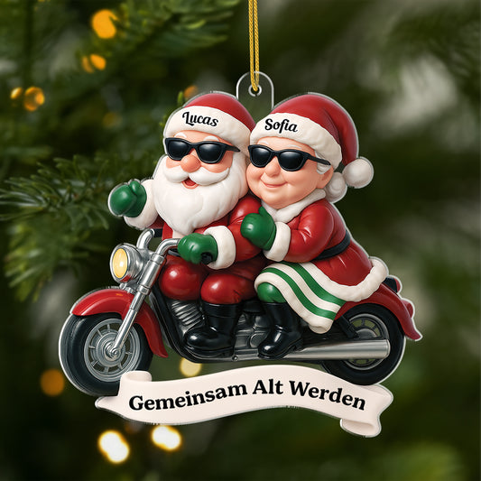 6782OGE1 3d druck effekt gemeinsam alt werden seit lustiger acryl weihnachtsschmuck personalisiert paar motorrad 6782O6VCG