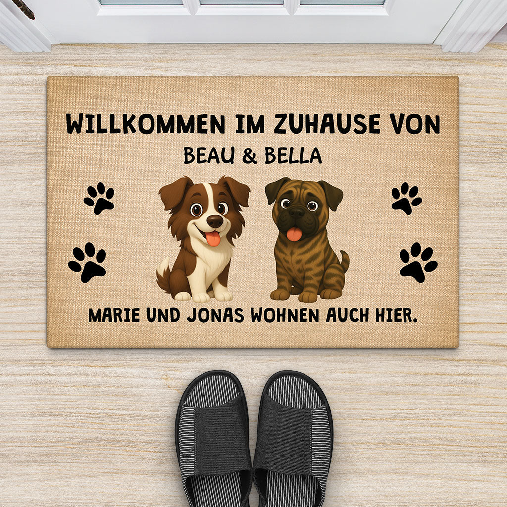 6783DGE2 willkommen bei fussmatte personalisiert hund_ 6783DKV5C