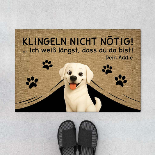 6787DGE1 brauchst nicht klopfen ich weiss du bist da fussmatte personalisiert hund_ 6787DKV5C