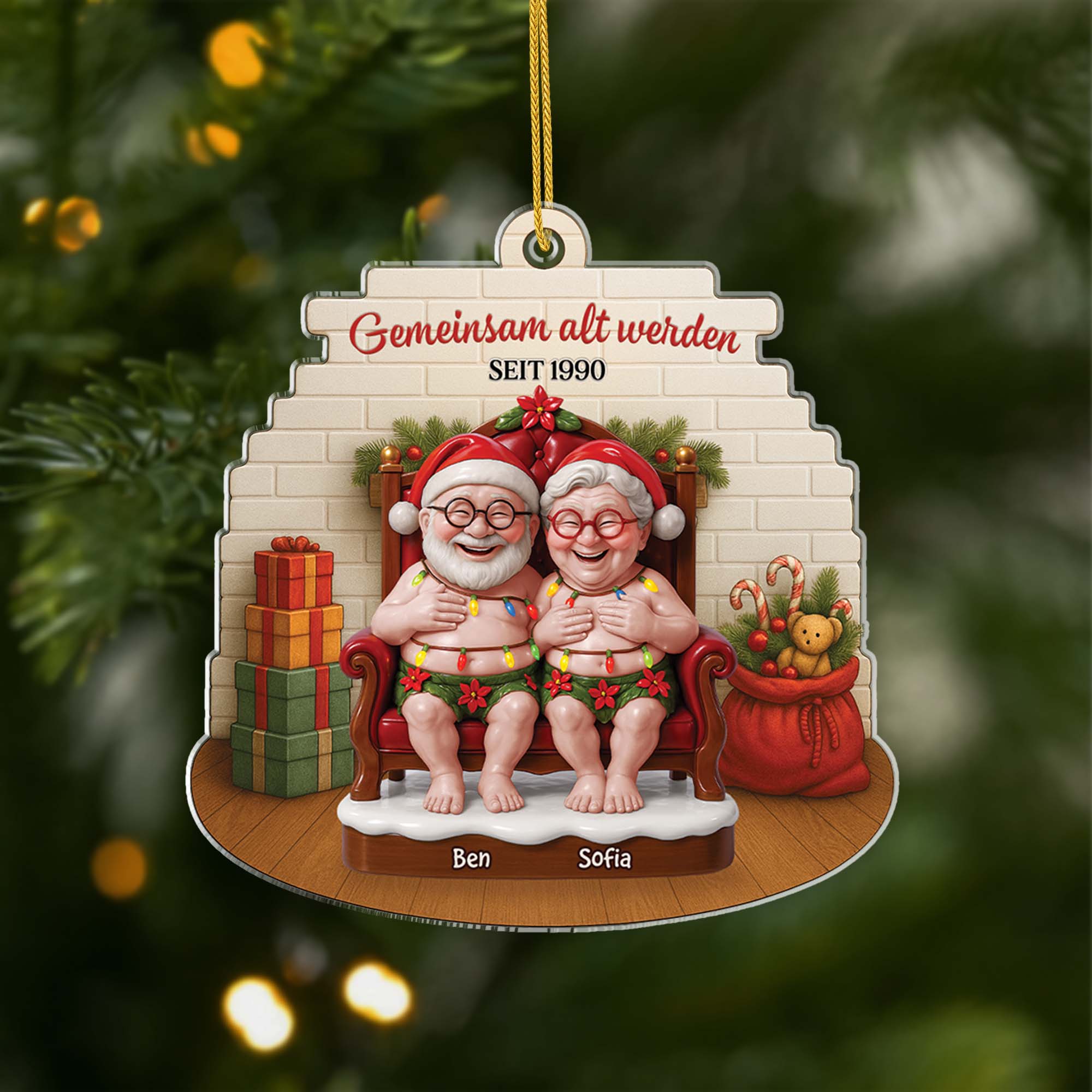6794OGE1 3d druck effekt gemeinsam alt werden seit lustiger acryl weihnachtsschmuck personalisiert paare 6794O6L5G