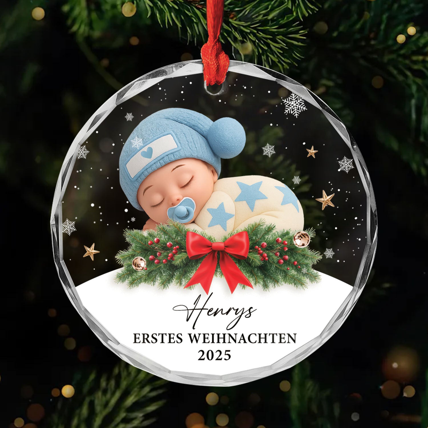 6797OGE1 3d druck effekt mein erstes weihnachten glas weihnachtsschmuck personalisiert kinder 6797O3V5K