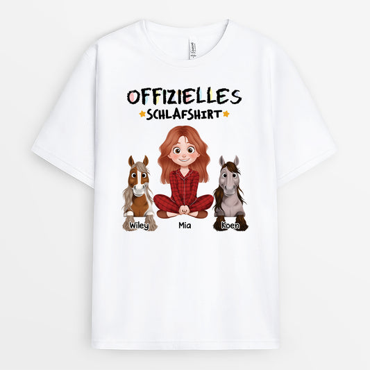 6800AGE1 offizielles schlafshirt schlafshirt personalisiert pferd cartoon buntstifte 6800A3Q5U