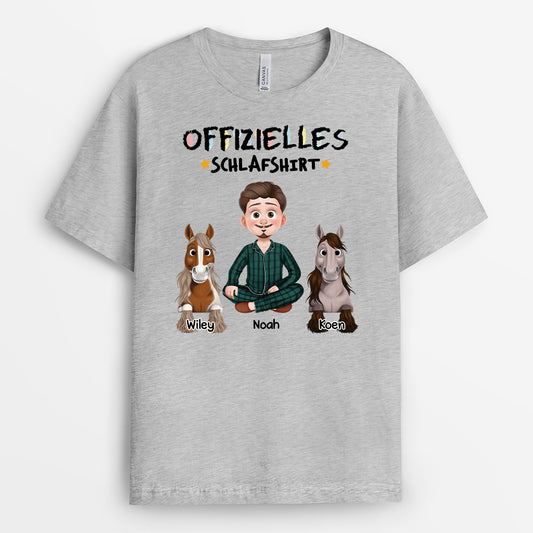 6800AGE2 offizielles schlafshirt schlafshirt personalisiert pferd cartoon buntstifte 6800A3Q5U