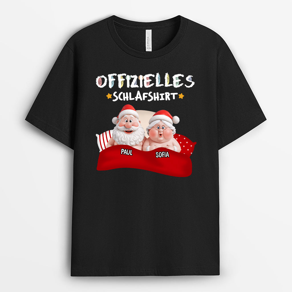 6915AGE1 offizielles schlafshirt paare weihnachts schlafshirt personalisiert lustig buntstifte 6915A3L5G