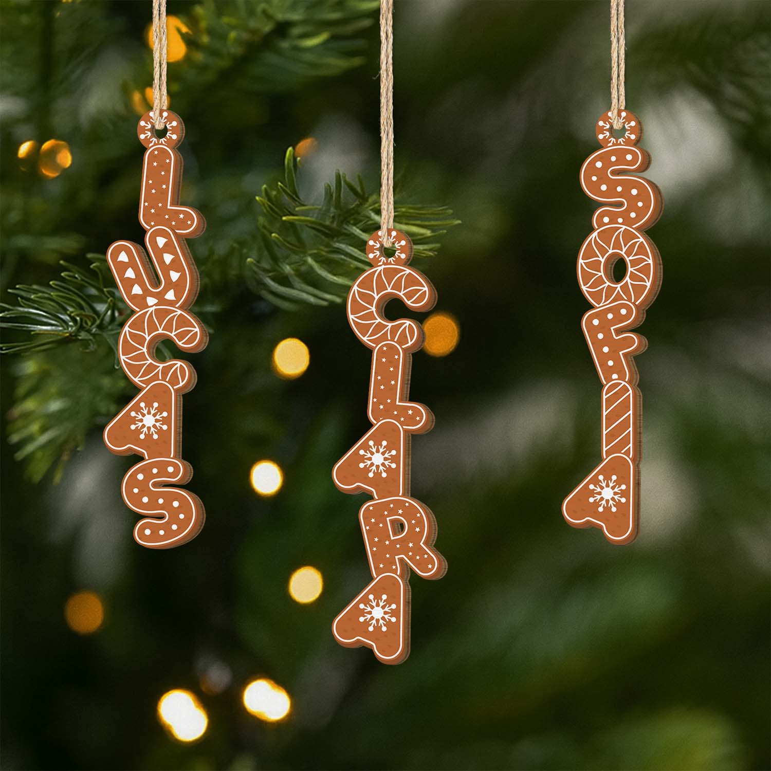 6918OGE1 3d druck effekt braune buchstaben_ personalisierte 1 schicht holz ornamente weihnachten 6918O8Z5A