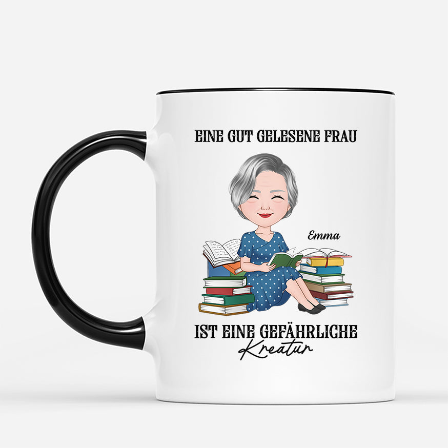 6929MGE2 eine frau die zu viel liest ist ein echtes risiko personalisierte tasse fur_ leseratten frauen 6929MKTZA