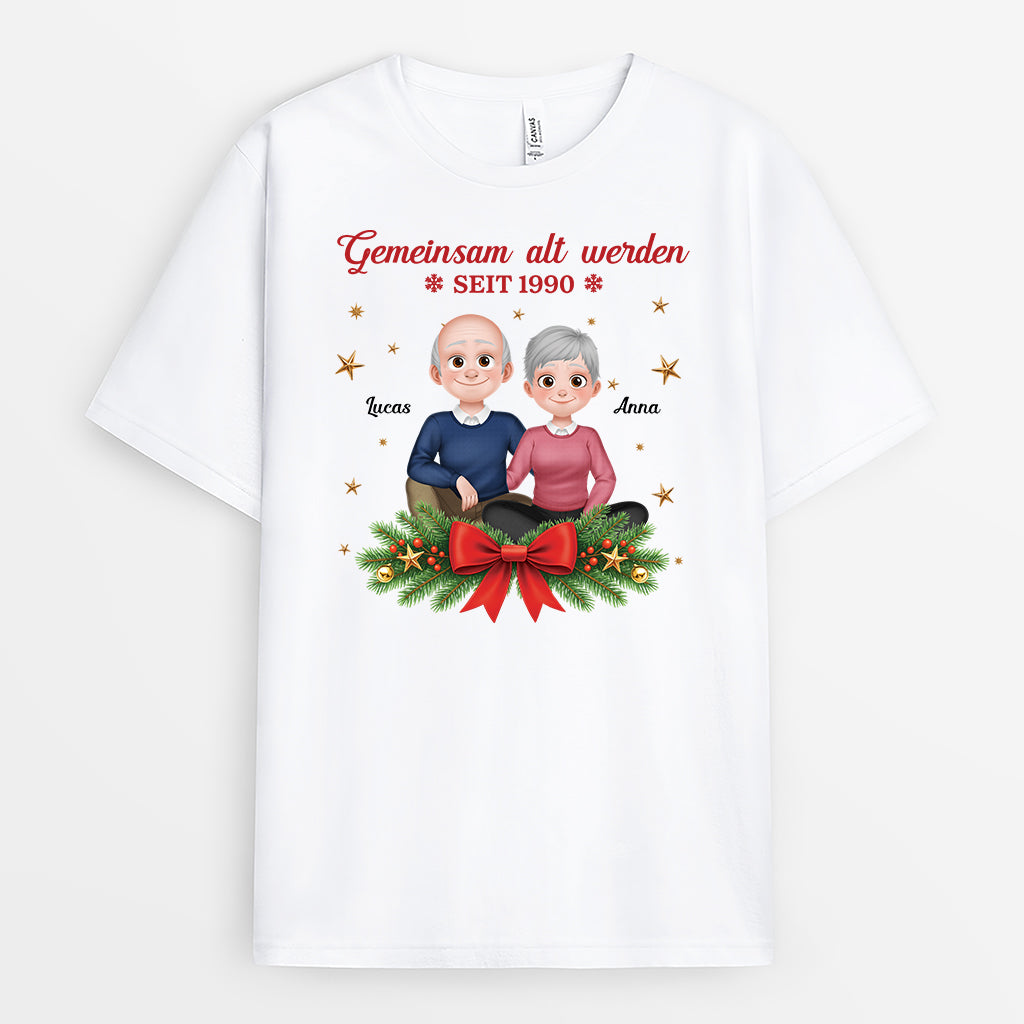 6933AGE1 gemeinsam alt werden seit weihnachten partner t shirt personalisiert 6933AKLTG_1