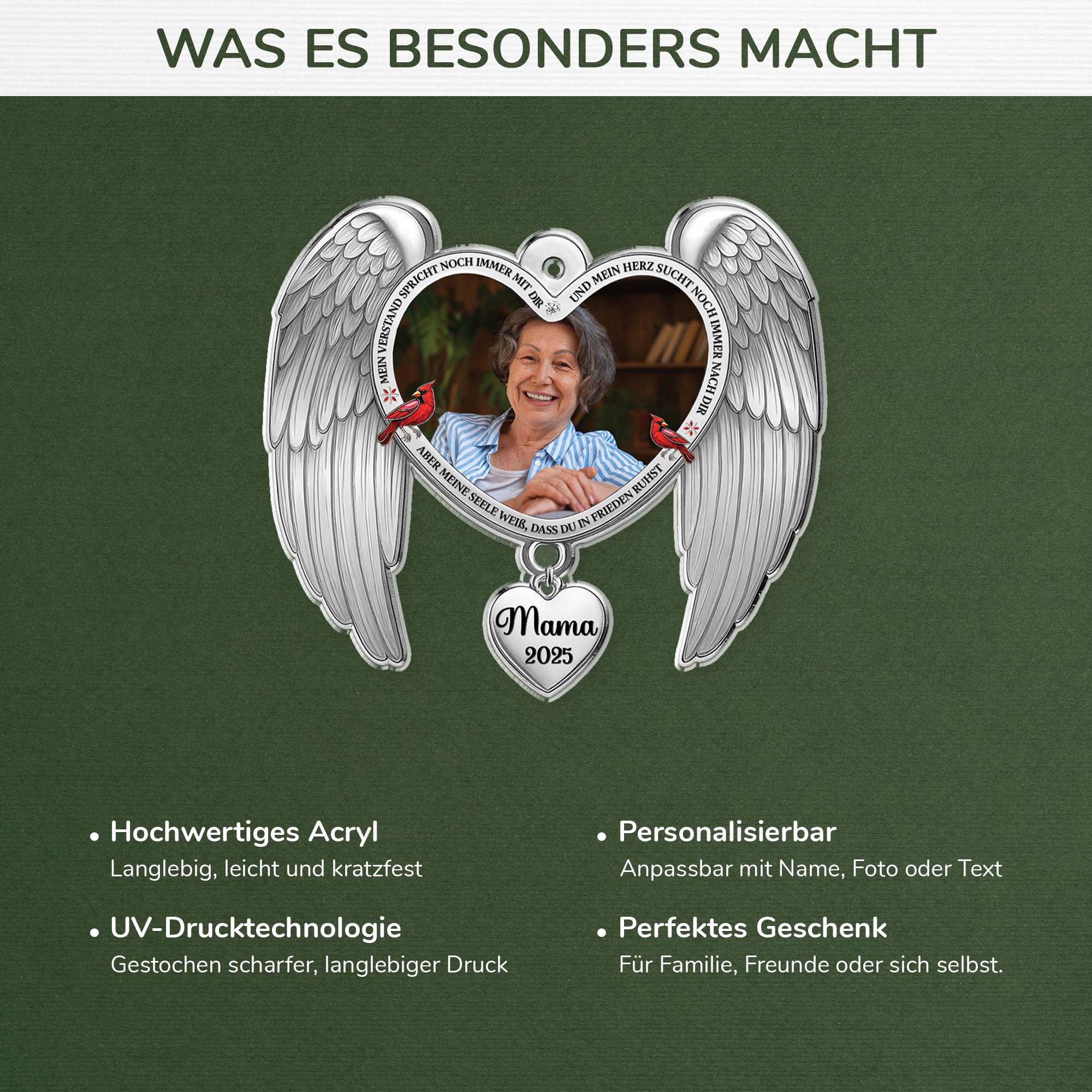 6942OGE4 meine seele weiss du ruhst in frieden acryl weihnachtsschmuck personalisiert_ foto papa mama zur erinnerung 6942O